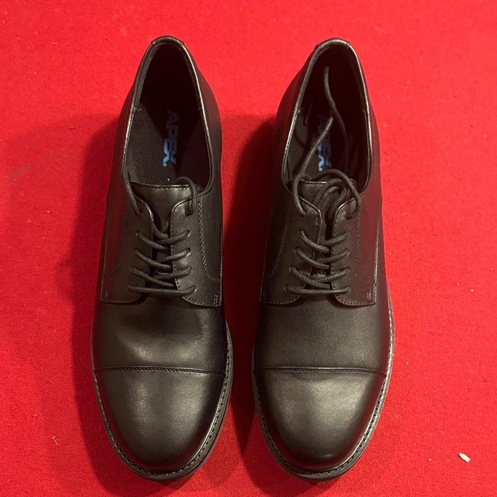 Black Leather Lace-Up Dress Shoes